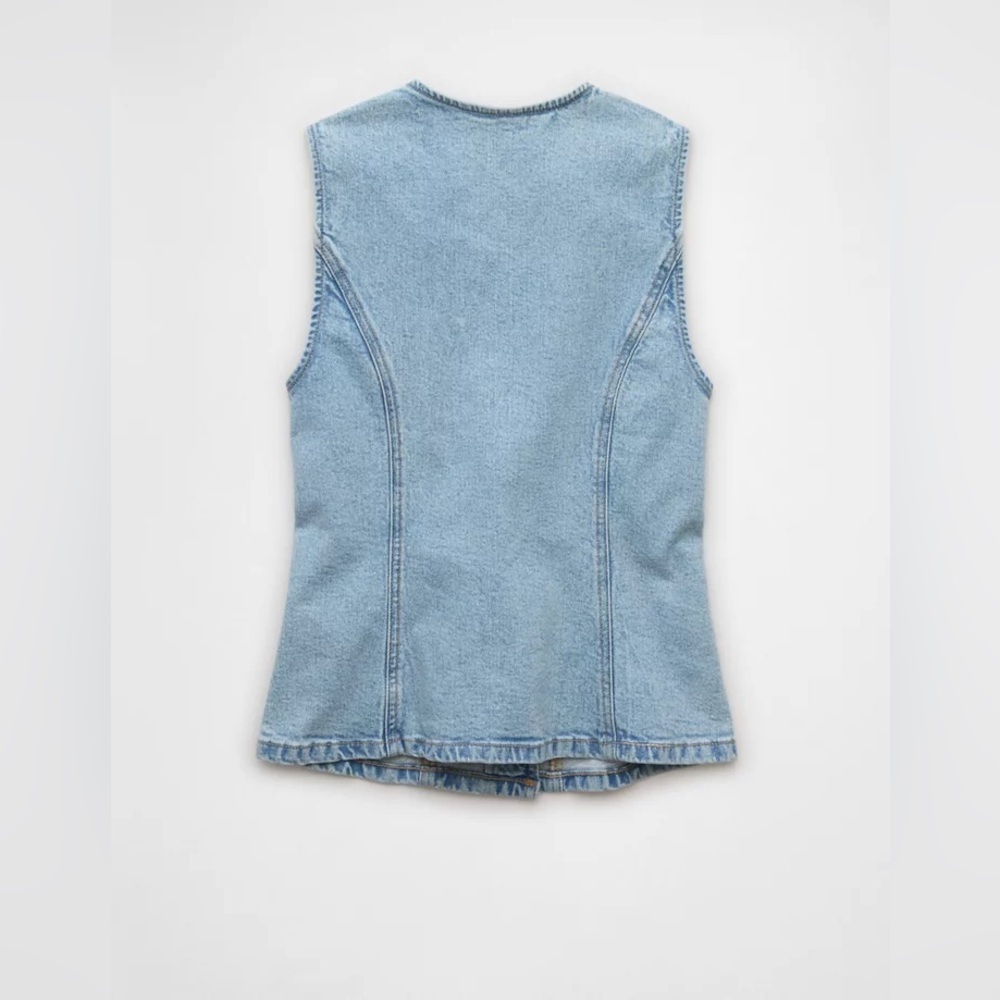 American Eagle Outfitters Light Blue Denim Vest. Size S. - Picture 5 of 10